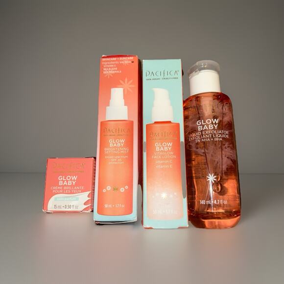 NIB Pacifica Glow Baby VitaGlow Lotion, Setting Mist, Eye Cream, Exfoliant NEW! - Picture 2 of 10
